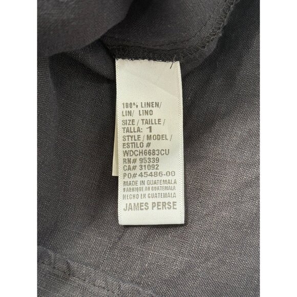 James Perse Black Shirt Dress Button-Up Linen Short-Sleeve Womens Size 1 / US S - Picture 7 of 8
